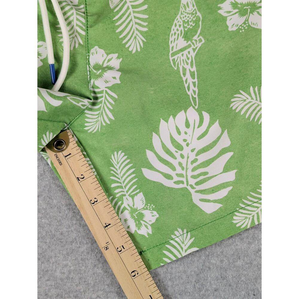 Tommy Bahama Tropical Swim Trunks Mens XL Island Parrot Print Resort Green White - Picture 8 of 12